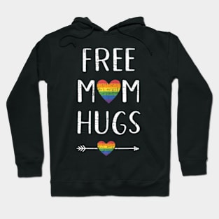 Free mom hugs with flag heart for pride month Hoodie